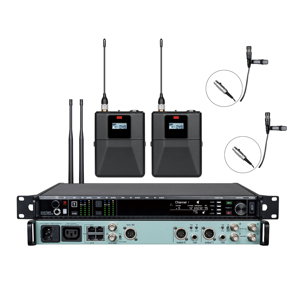 EIF AD4D-3 Multiple Styles of <b>Wireless</b> <b>Microphones</b> Dual Channel UHF with XLR Connector AA Battery for Karaoke OEM Services - Product Image 3