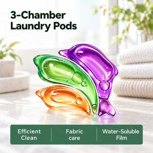 Cápsulas de Detergente para Ropa de Marca Propia, Cápsulas de Triple Cámara, Morado, Verde, Naranja, Limpieza Profunda, Cápsulas de Gel Perfumadas para Ropa - Product Image 3