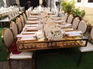 Sillas de banquete de acero inoxidable, diseño apilable, respaldo redondo, ovalado, para boda, gran oferta - Product Image 5