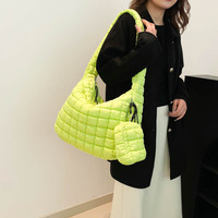 Vente en gros 2 en 1 sac à bandoulière plissé moelleux grande capacité sacs à bandoulière pour femmes sac à main avec petite pochette