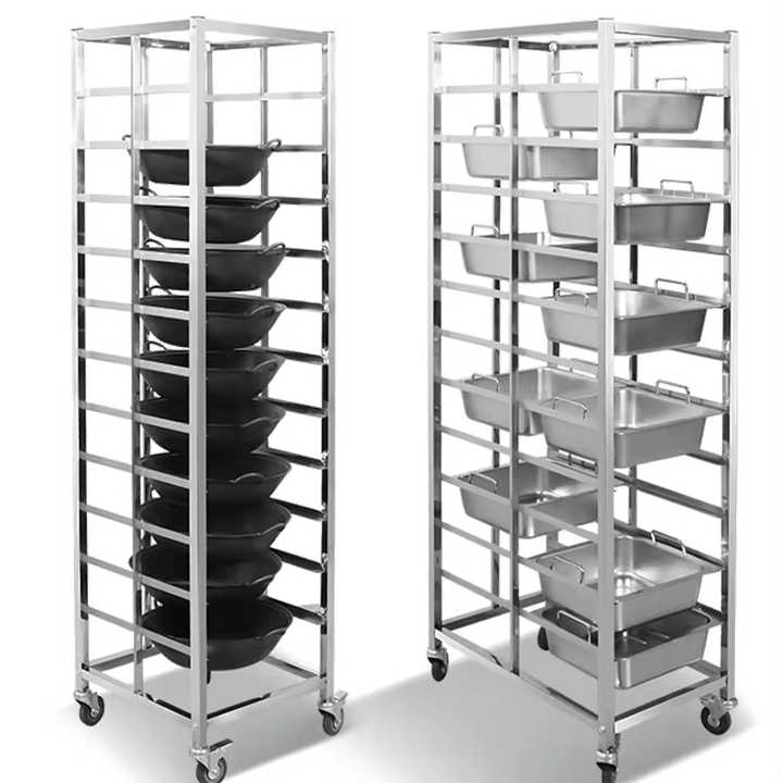 201 Stainless Steel Bakery Cooling Rack Baking Tray Trolley with 11/22 ...
