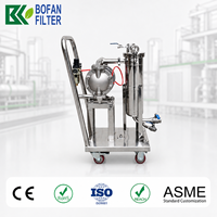 Boîtier de filtre à sac mobile en acier inoxydable SUS316 0,8 MPa 3 T/H pour huile, eau, produits chimiques avec anneau à ouverture rapide