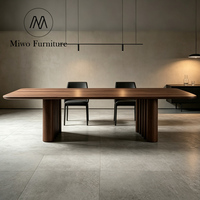 Ensemble de table et de chaises de salle à manger design nordique moderne de luxe, rectangulaire, en bois de noyer, 6 à 10 places, pour la maison