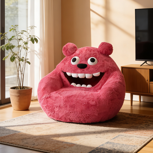 Fauteuil <span class=keywords><strong>pouf</strong></span> <span class=keywords><strong>géant</strong></span> en forme de monstre rose, en peluche moelleuse, canapé paresseux, siège de sol, <span class=keywords><strong>pouf</strong></span> créatif surdimensionné, animal en peluche, décoration de chambre d'enfant, cadeau - Product Image 5