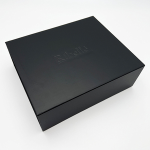 Thấp <span class=keywords><strong>Moq</strong></span> Sang Trọng Gấp Bao Bì Các Tông Cứng Nhắc Từ Hộp Nắp Đóng Cửa Các Tông Màu Đen Hộp Quà Tặng Với Từ Đóng Cửa Nắp - Product Image 4