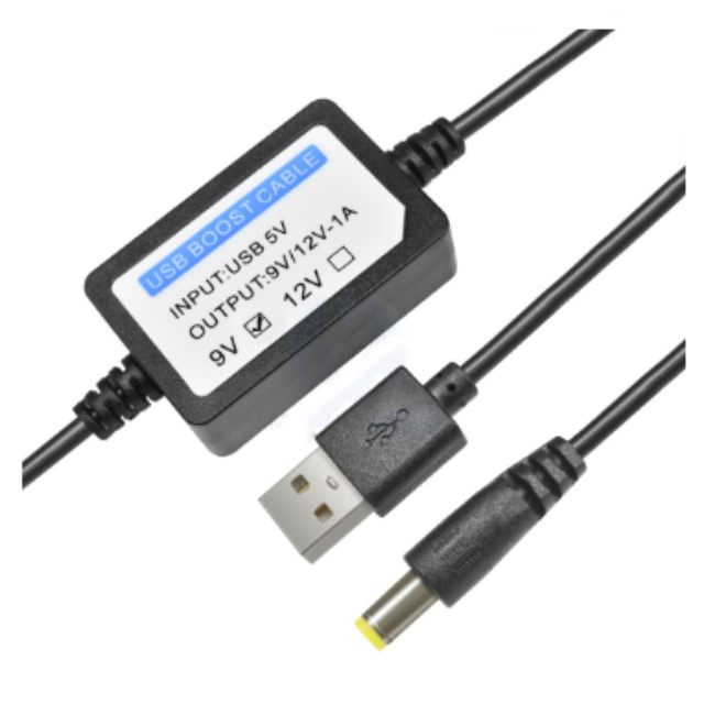 USB DC 5V to DC 9V 12V Step up Cable Module Converter USB to 5.5X2.1MM DC Booster Wire