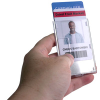 Porte-cartes d'identité horizontal en plastique ABS dépoli avec fente pour le pouce, distributeur de badges rigides – Vente en gros