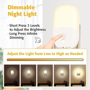 LED Night Light <b>Plug</b> In Sensor Control 2.2x3.8 Inch Energy Saving Soft Light <b>With</b> <b>Switch</b> Foldable <b>Plug</b> - Product Image 5