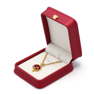 Multifuncional de alta calidad de terciopelo rojo dentro de la caja de joyería de cuero Pu caja de collar de lujo Taki - Product Image 3