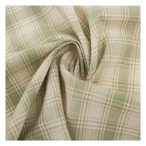 100 cotton flannel fabric woven spun stripe or check In stock of recycled 21s yarn dyed flannel supplier shirting