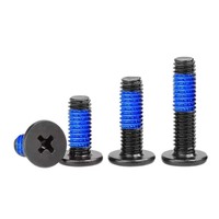 Vis M4 en acier noir nickelé à tête plate et fine, à embase nylon, à embase nylon filetée, à embase nylon filetée à tête cylindrique, à embase nylon filetée à tête plate, à embase nylon filetée à tête cylindrique fine