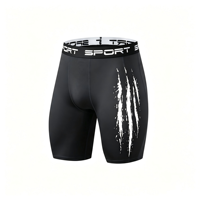 Shorts de sport de compression pour hommes à séchage rapide, anti-humidité, avec imprimé déchiré, haute élasticité, pour la course à pied