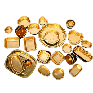 Bakingpak Black Gold Series Rectangle PET Aluminum <b>Foil</b> Eco-Friendly Food Grade <b>Containers</b> 50ml-5000ml Cake Baking Mould - Product Image 1