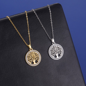 Collares con Colgante del Árbol de la Vida, Joyería de Moda, Collares del Árbol de la Vida, Collar de Acero Inoxidable para Mujer y Hombre - Product Image 2