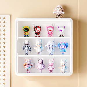 <span class=keywords><strong>Boîte</strong></span> de rangement murale multifonctionnelle moderne <span class=keywords><strong>en</strong></span> <span class=keywords><strong>plastique</strong></span> carré anti-poussière pour figurines, installation sans perçage, <span class=keywords><strong>avec</strong></span> <span class=keywords><strong>couvercle</strong></span> - Product Image 3