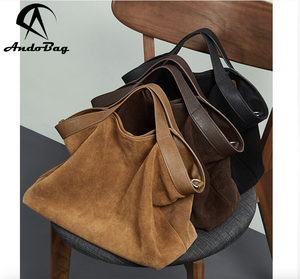 Sac fourre-tout en cuir de vachette Andong pour femmes, sac à bandoulière pour les sorties en plein air, grande capacité, pour les trajets quotidiens, le travail, sac à main - Product Image 2