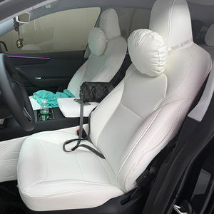 Pour <span class=keywords><strong>Tesla</strong></span> nouveau modèle Y Juniper 2025 2026 ajustement personnalisé haut en cuir housses de siège de voiture voiture avant et arrière housses de coussin accessoire - Product Image 5