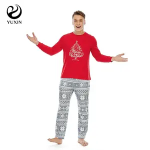 Kerstpyjama Set Katoenen Heren Pyjama Mix Maat Modieuze Huiskleding Feestkleding