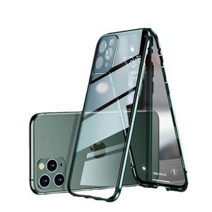 Protector de Pantalla de Vidrio de Doble Cara de Alta Calidad al por Mayor, Funda Magnética 360 con Marco Metálico para IP 12 13 14Pro MAX - Product Image 5