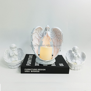 Различные индивидуальные фигурки херувима в помещении и на открытом воздухе, статуэтка в натуральную величину, статуэтка из смолы, чистый белый или ретро-скульптура ангела - Product Image 4