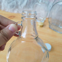 Botella de Vidrio Transparente Vacía de Grado Alimenticio para Jarabe, Jugo, Chocolate, Café, con Tapa de Rosca