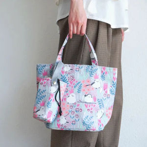 Bolso de Mano Plegable de Poliéster con Diseño de Tetas Japonesas, Cierre de Cremallera, Correa de Cadena Impermeable, Capacidad de 3L+ - Product Image 2