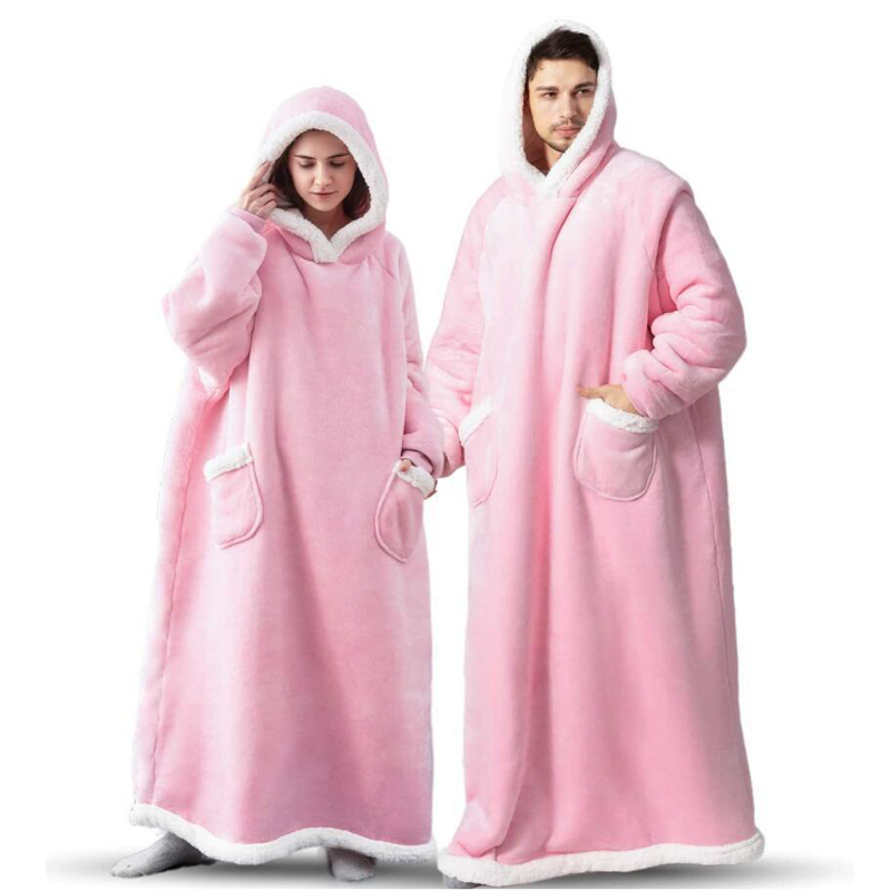 Зимнее одеяло из шерпы на заказ 2022, удлиняющее вертикальный карман, откидное меховое ленивое одеяло, TV полиэстер, Флисовое одеяло, толстовка