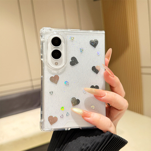 Étui de téléphone de luxe avec paillettes dorées, motif cœur et étoile, pour iPhone 18 Fold, protection élevée, coque antichoc, motif TPU - Product Image 5