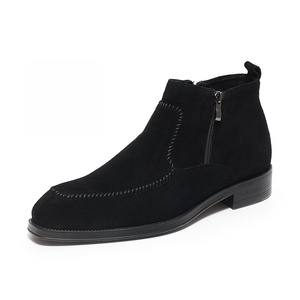 Botas de Tobillo para Hombre, Primavera-Otoño, Parte Superior de Cuero Genuino con Estampado de Leopardo, Suela de Goma, Impermeables, para Trabajo - Product Image 1