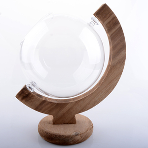 <span class=keywords><strong>Vase</strong></span> Globe en verre transparent moderne <span class=keywords><strong>avec</strong></span> support en <span class=keywords><strong>bois</strong></span> rustique Terrarium pour la décoration de la maison et de la salle à manger pour les hôtels - Product Image 5