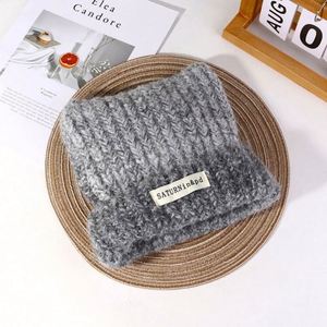 Wholesale Warm Women's Winter Fur Beanie Knitted <b>Hats</b> With Cute Ear Square Stretch Mohair Beanies - Product Image 5