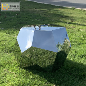 Jiahua Stainless Steel <b>Cutting</b> <b>Stone</b> Geometric Mirror Outdoor Sculpture Floor Mount Art Decoration - Product Image 4