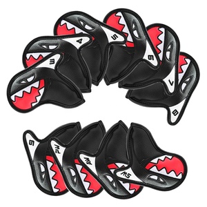 Vente <span class=keywords><strong>en</strong></span> gros usine : Housse de tête de fer de golf magnétique fantaisie, personnalisée avec broderie requin, <span class=keywords><strong>en</strong></span> cuir PU, broderie OEM motif animal - Product Image 3