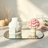 Moule en silicone platine en forme de cœur pour panier de fleurs, compatible avec les motifs personnalisés pour la fabrication artisanale de résine et de plâtre DIY