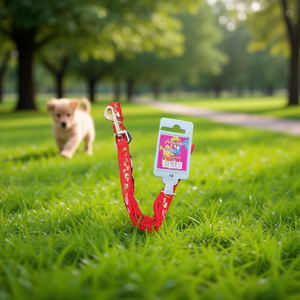 Guinzaglio per Animali Domestici con Motivo Patchwork di Cuccioli e Erba, Design Unico con Corda, Lunghezza 1,5 Piedi - Product Image 2