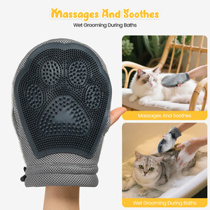 Gants de toilettage pour animaux de compagnie de la famille Dalton, taille unique, en matériau TPR, pour l'élimination des poils des chiens et des chats - Product Image 2