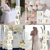 Boîte à ballons en latex transparente avec lettres d'estampage à chaud pour les décorations de fête d'anniversaire de mariage Baby Shower 1st