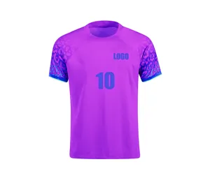 HOSTARON Custom Sublimation billige Fußball in den USA blau und lila Hemden Sportmodelle T-Shirt für Männer Uniformen