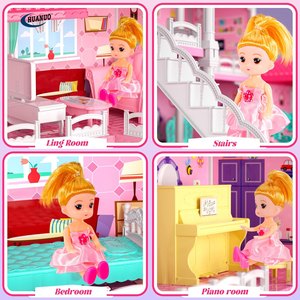 <span class=keywords><strong>Maison</strong></span> de Poupée à 10 Pièces avec Figurines de Poupées, Chiots, Meubles et Accessoires, Grande <span class=keywords><strong>Maison</strong></span> de Jeu <span class=keywords><strong>pour</strong></span> Filles - Product Image 4
