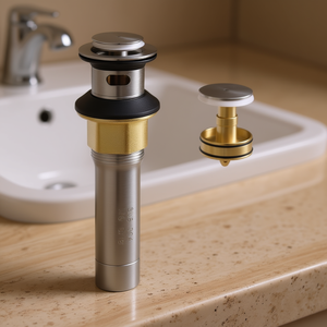 Cesto de desagüe emergente de acero inoxidable con acabado de níquel cepillado para lavabo, trampa de plomería - Product Image 2