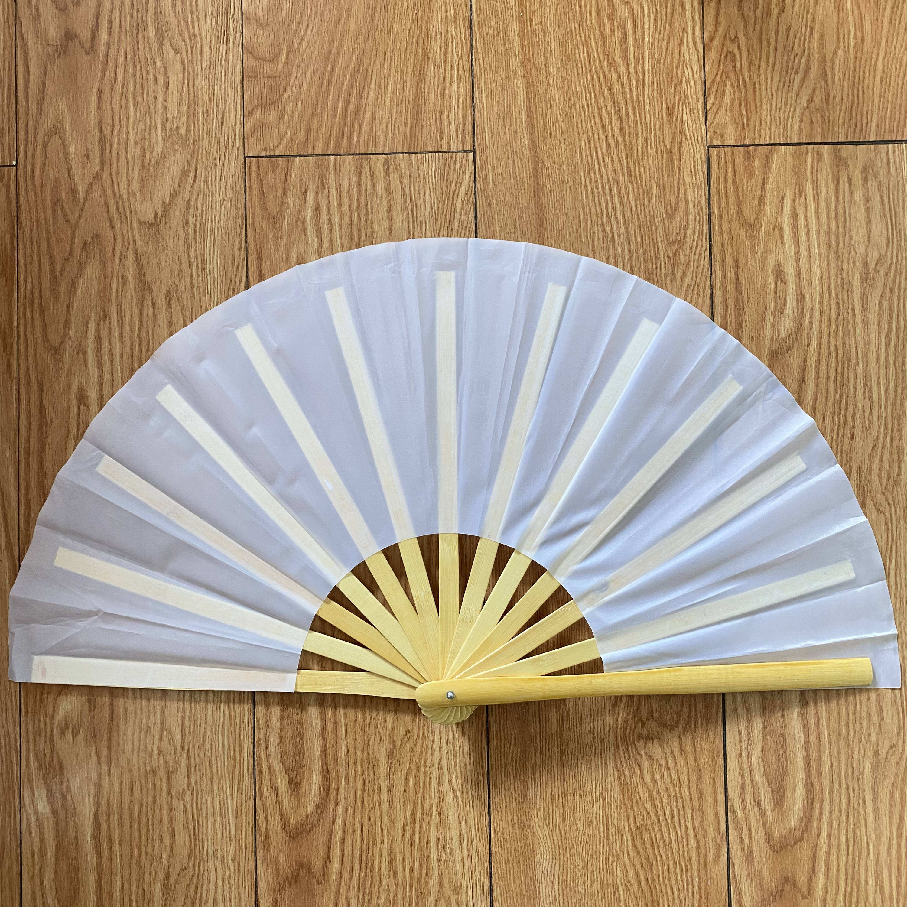 White fabric + bamboo