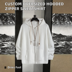 Sweat-shirt à capuche surdimensionné pour homme et femme, personnalisé, en gros, usine ODM, motif géométrique, 100% - Product Image 2