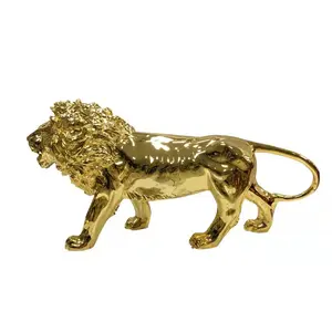 סיני מלון משרד זהב חיים גודל גדול שרף פיסול גדול בעלי החיים פיברגלס האריה פסל