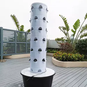 Sistemas de cultivo hidropónico para jardín interior inteligente Torre tipo círculo Torre aeropónica hidropónica vertical