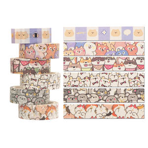 Ensemble de rubans adhésifs de papeterie mignons à motifs de dessins animés, autocollants en acrylique et BOPP pour le journal des enfants, DIY, ruban washi kawaii - Product Image 5