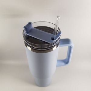 Custom Wholesale <b>40oz</b> Stainless Steel Insulation Sublimation Blanks Colorful Option <b>Tumbler</b> Camp Mug Cup <b>With</b> <b>Handle</b> Straw - Product Image 2