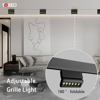 Accessoires pour projecteur sur rail commercial 48V, luminaire LED COB encastré magnétique sur rail, aluminium, système moderne 90, noir