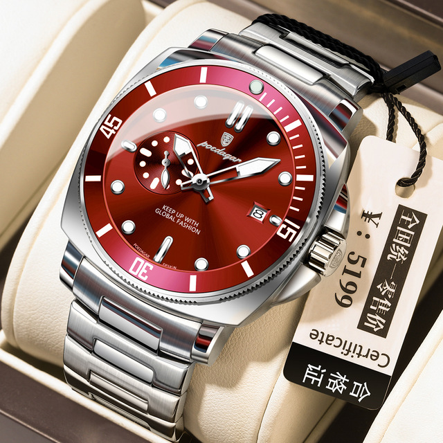 Montre Homme Quartz Watch Luxury Top Brand Stainless Steel Band Men Watch 3ATM Waterproof Date Luminous Hand Wristwatch for Man