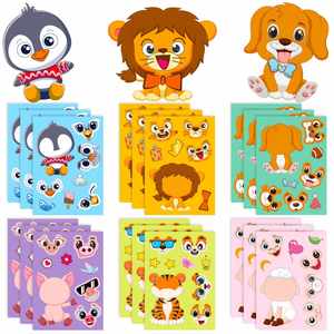 Activités créatives amusantes pour enfants, fournitures pour fêtes, création de feuilles d'autocollants d'animaux de la savane - Product Image 2
