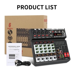 Mezclador de consola de sonido pequeño de <span class=keywords><strong>4</strong></span>/6/8CH, consola mezcladora de sonido portátil de Audio Digital profesional con tarjeta de sonido, grabación USB - Product Image 6
